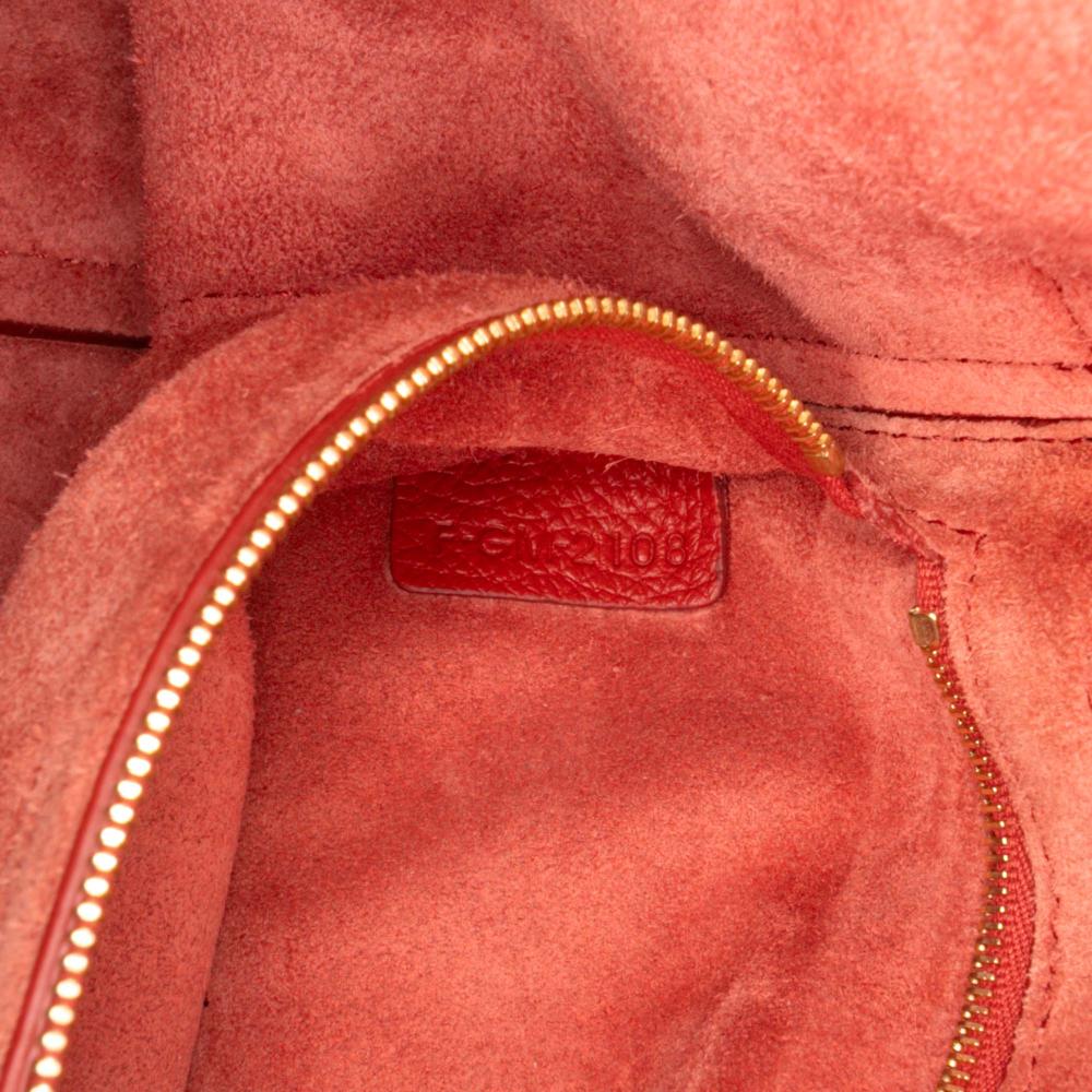 Celine B Celine Red Calf Leather Medium Seau Sangle Bucket Bag Italy