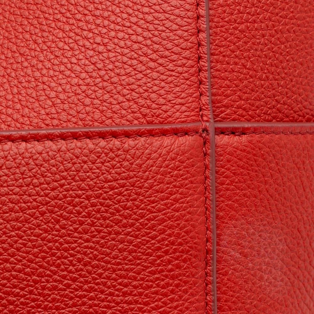 Celine B Celine Red Calf Leather Medium Seau Sangle Bucket Bag Italy