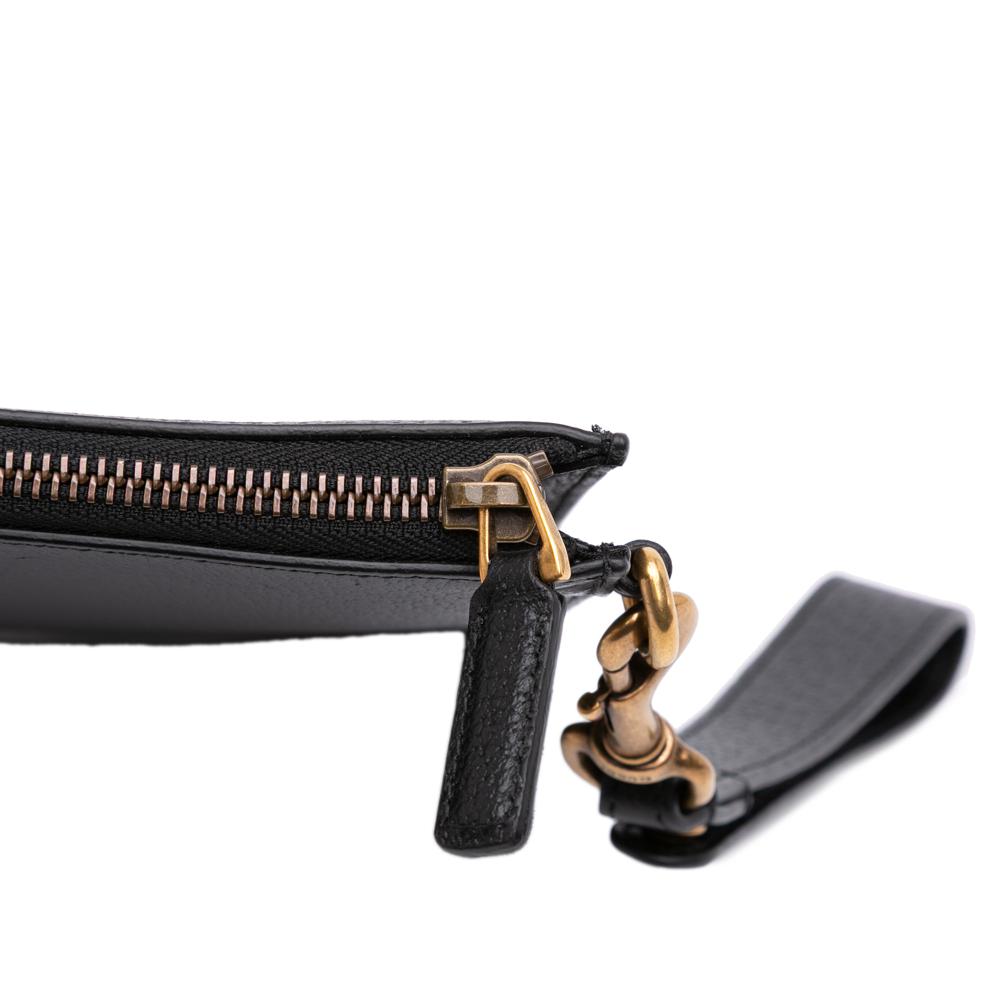 Gucci AB Gucci Black Calf Leather Web Agora Clutch Italy