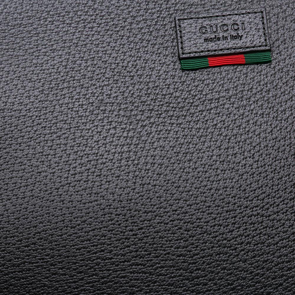 Gucci AB Gucci Black Calf Leather Web Agora Clutch Italy