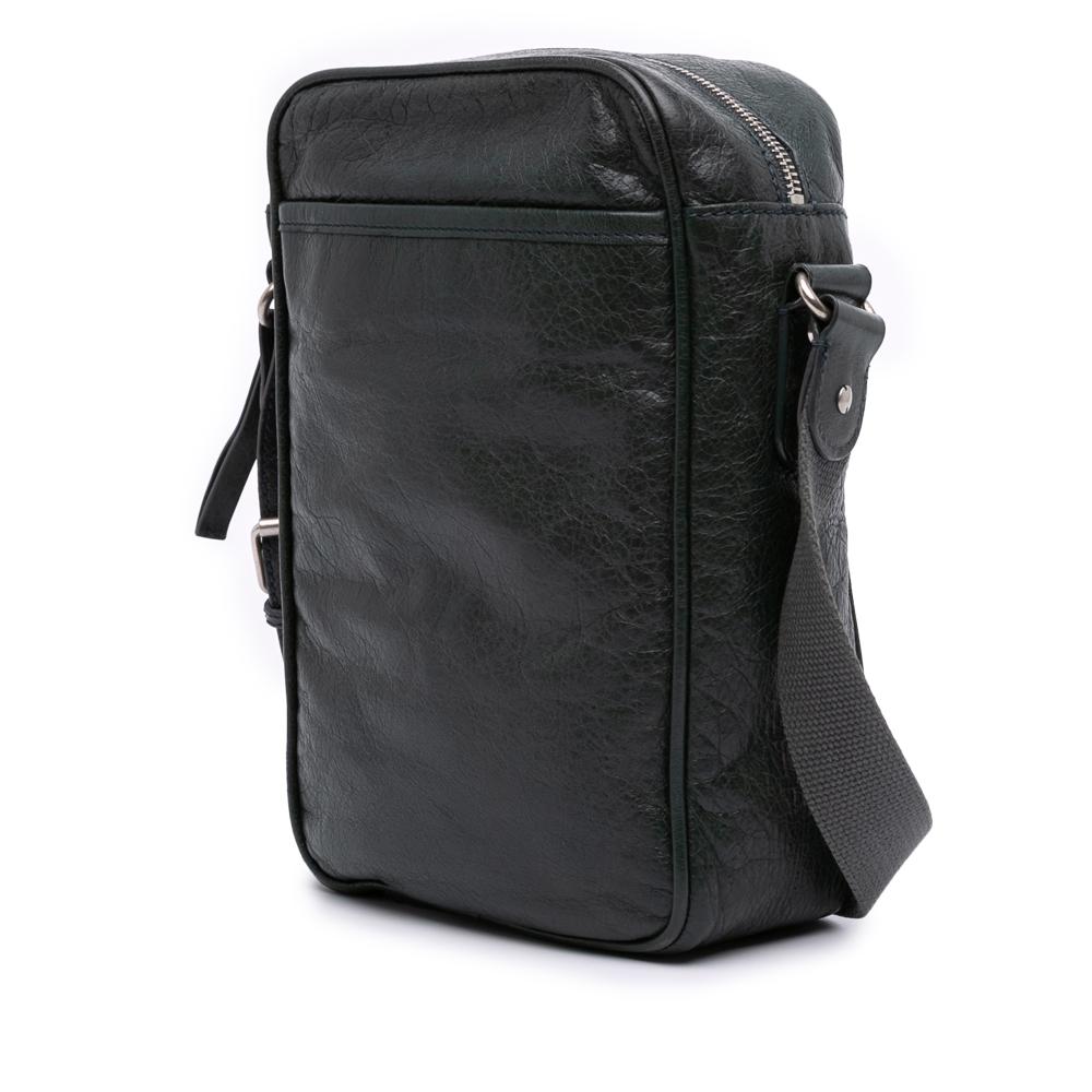 Balenciaga Green Lambskin Motocross Classic Reporter Crossbody Italy