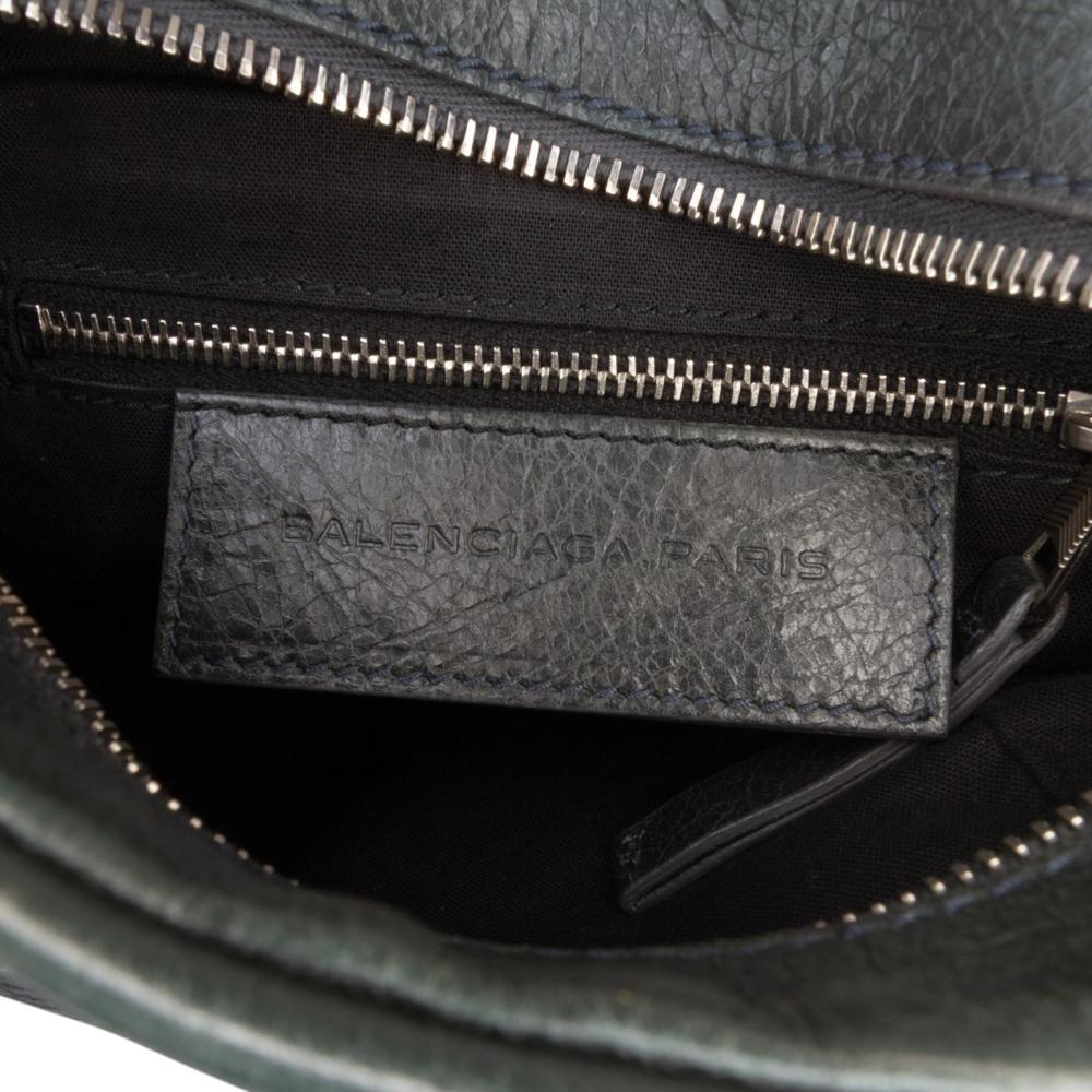 Balenciaga Green Lambskin Motocross Classic Reporter Crossbody Italy