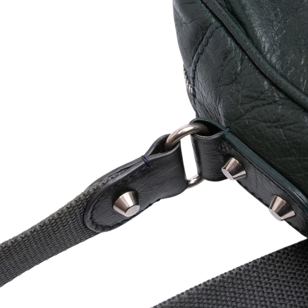 Balenciaga Green Lambskin Motocross Classic Reporter Crossbody Italy