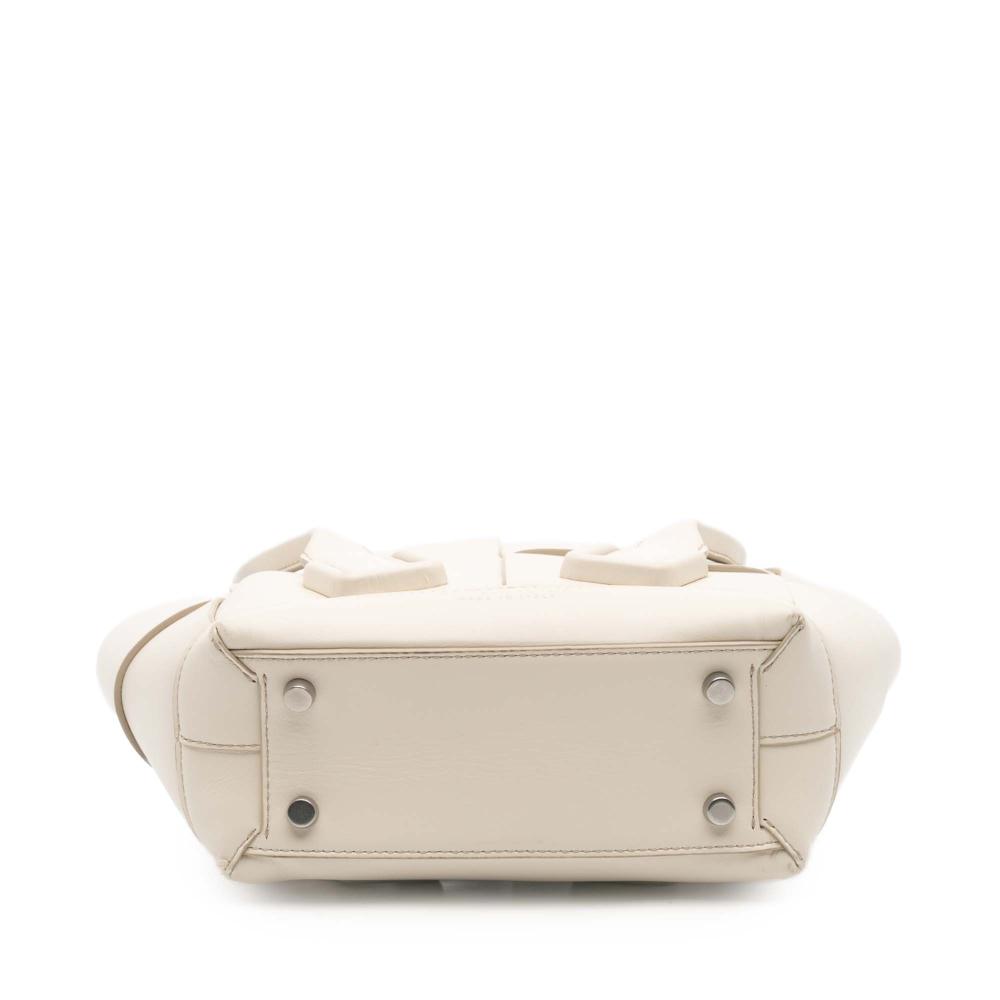Bottega Veneta B Bottega Veneta White Calf Leather Mini skin Maxi Intrecciato Arco Satchel Italy