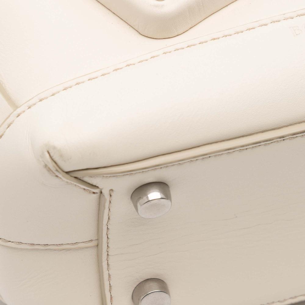 Bottega Veneta B Bottega Veneta White Calf Leather Mini skin Maxi Intrecciato Arco Satchel Italy
