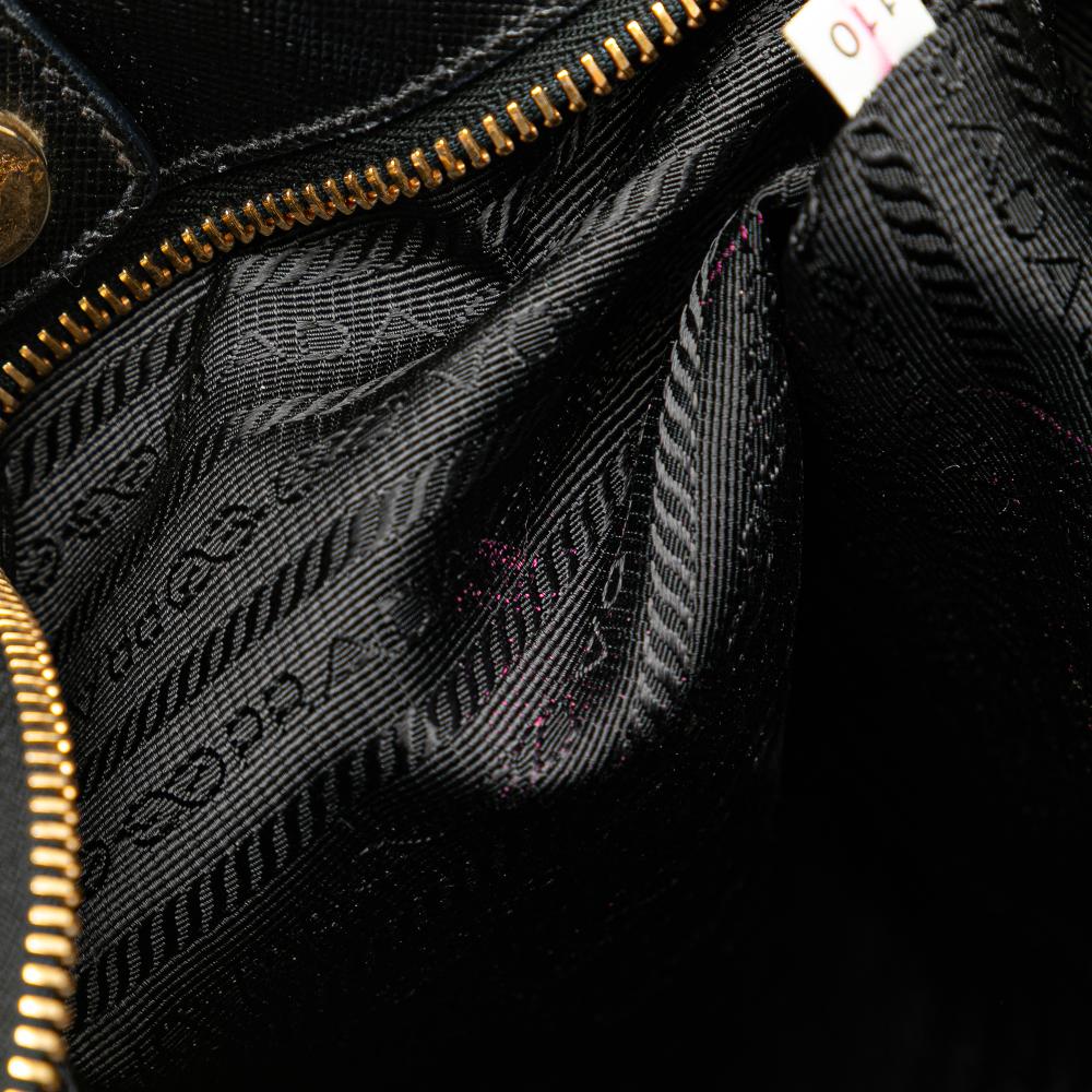 Prada B Prada Black Nylon Fabric Saffiano Trimmed Tessuto Snap Crossbody Italy