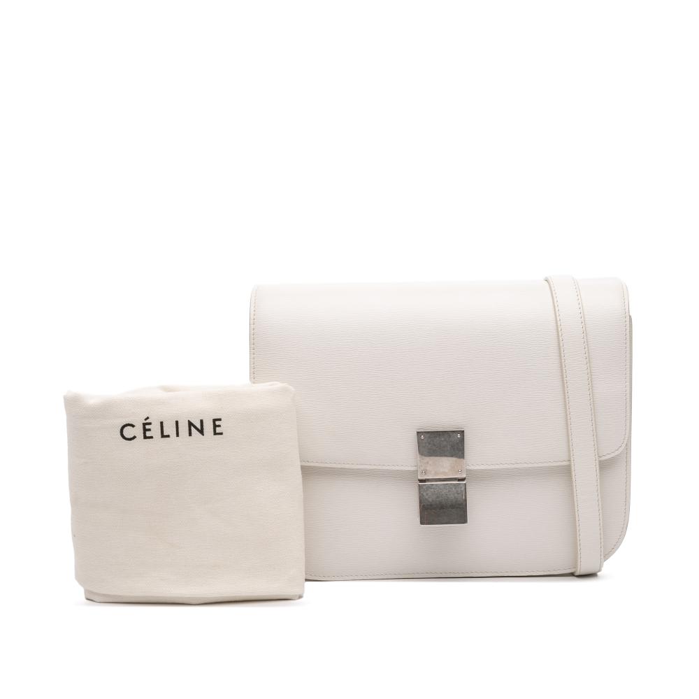 Celine B Celine White Calf Leather Medium skin Classic Box Italy