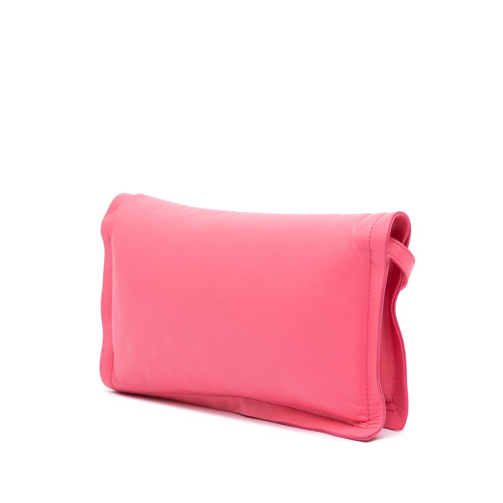 Ferragamo B Ferragamo Pink Blush Calf Leather Mini Padded Viva Bow Crossbody Italy