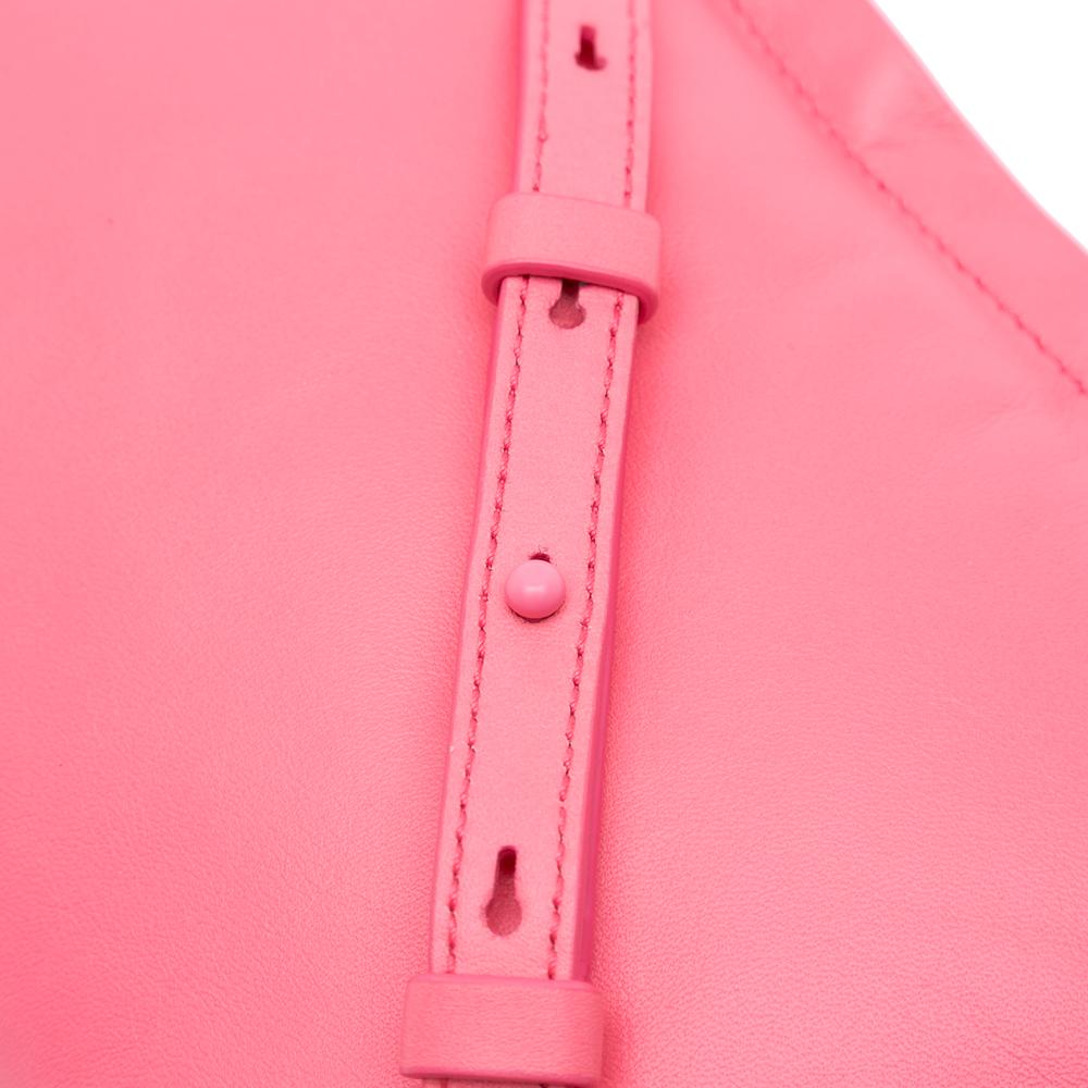 Ferragamo B Ferragamo Pink Blush Calf Leather Mini Padded Viva Bow Crossbody Italy