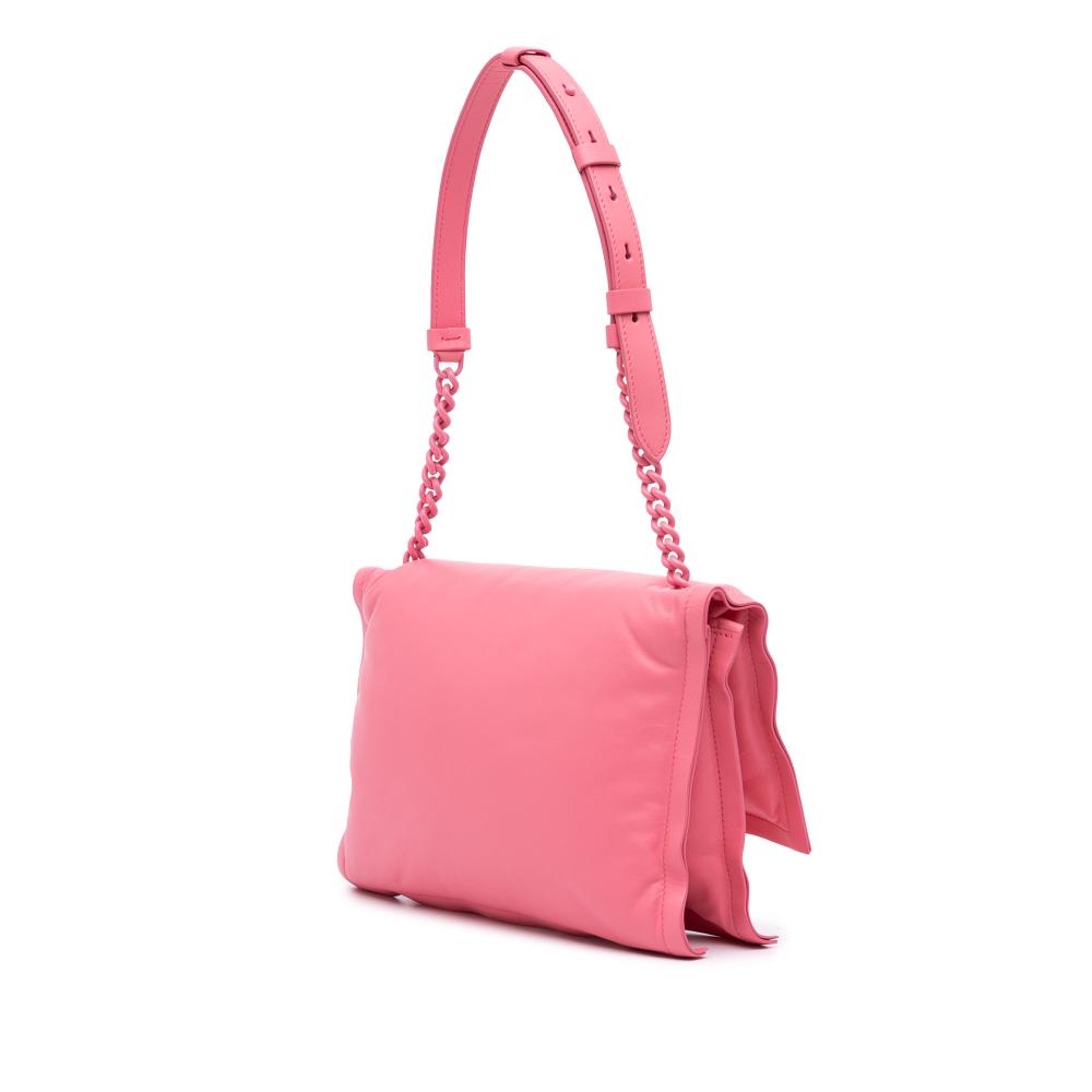 Ferragamo B Ferragamo Pink Calf Leather Padded Viva Bow Crossbody Italy