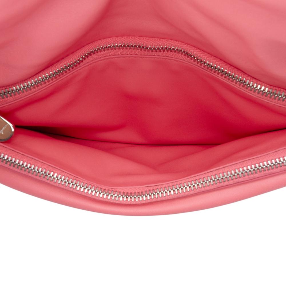 Ferragamo B Ferragamo Pink Calf Leather Padded Viva Bow Crossbody Italy