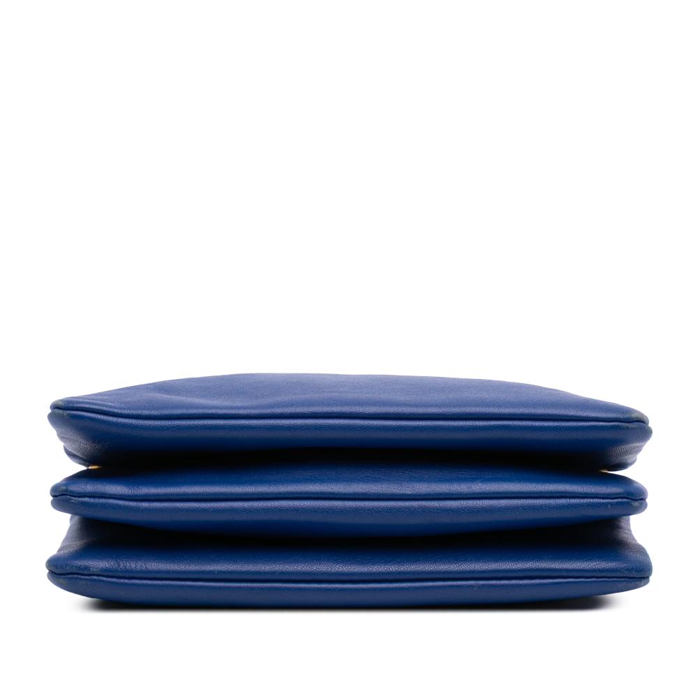 Celine B Celine Blue Lambskin Leather Leather Small Lambskin Trio Crossbody Italy