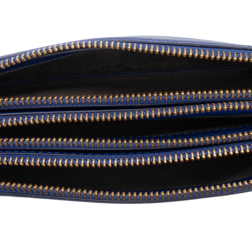 Celine B Celine Blue Lambskin Leather Leather Small Lambskin Trio Crossbody Italy