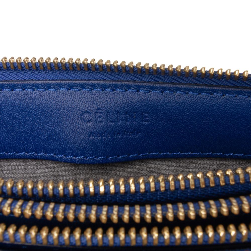 Celine B Celine Blue Lambskin Leather Leather Small Lambskin Trio Crossbody Italy