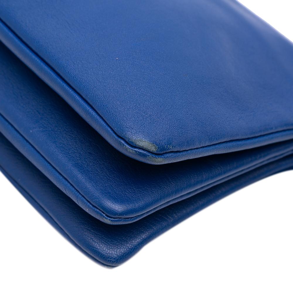 Celine B Celine Blue Lambskin Leather Leather Small Lambskin Trio Crossbody Italy