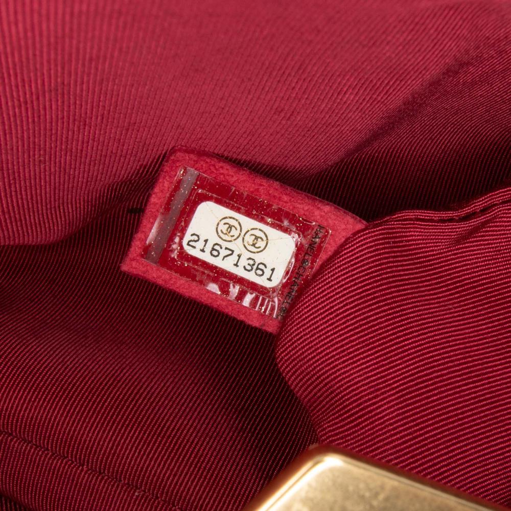 Chanel AB Chanel Red Goatskin Leather Quilted Patent Pagoda Accordion Flap France