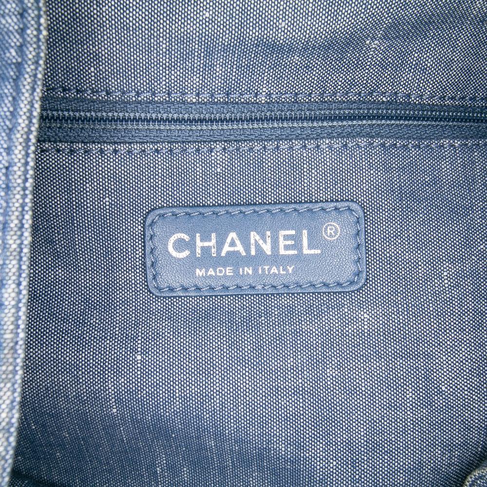 Chanel B Chanel Blue Denim Denim Fabric Quilted Medallion Backpack Italy