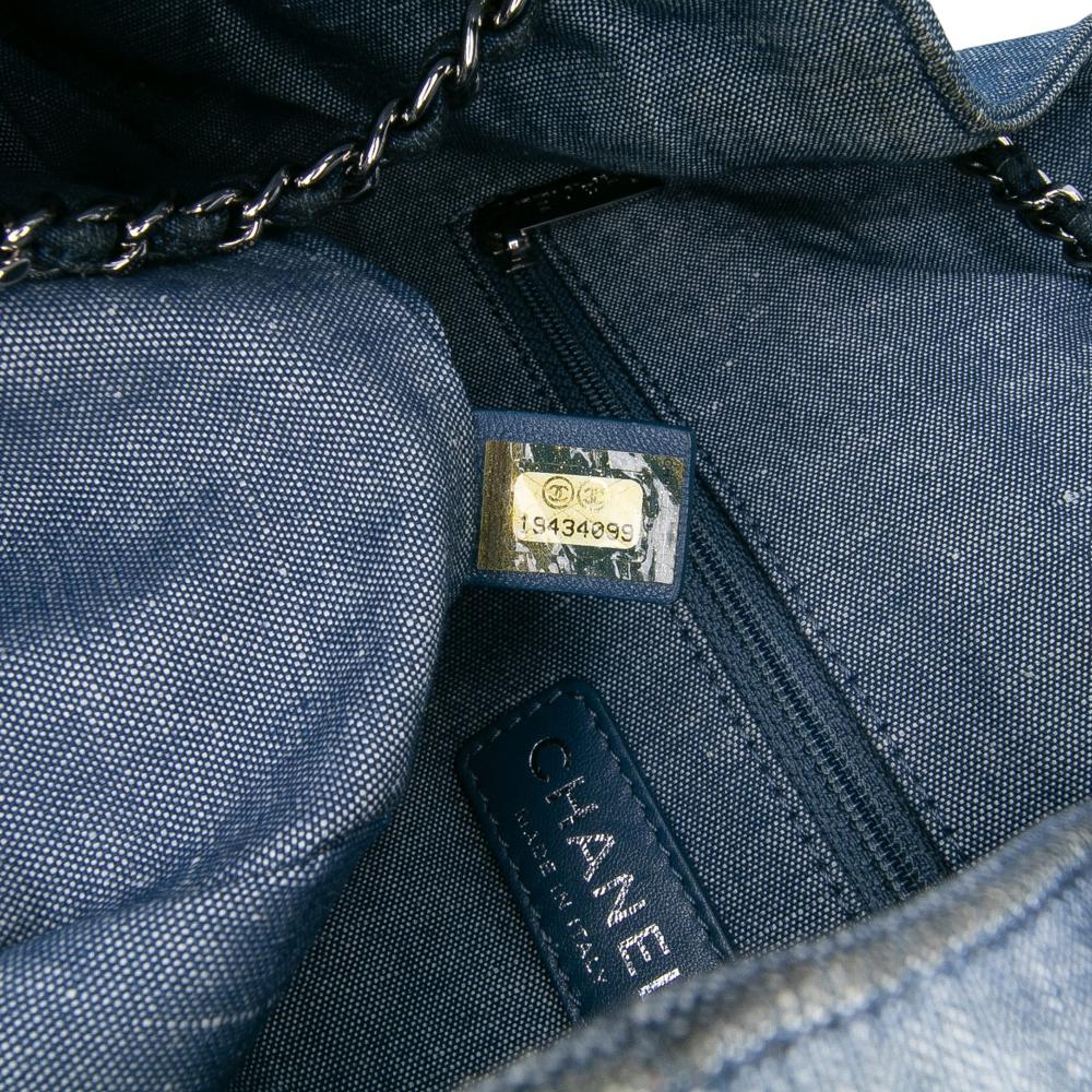 Chanel B Chanel Blue Denim Denim Fabric Quilted Medallion Backpack Italy