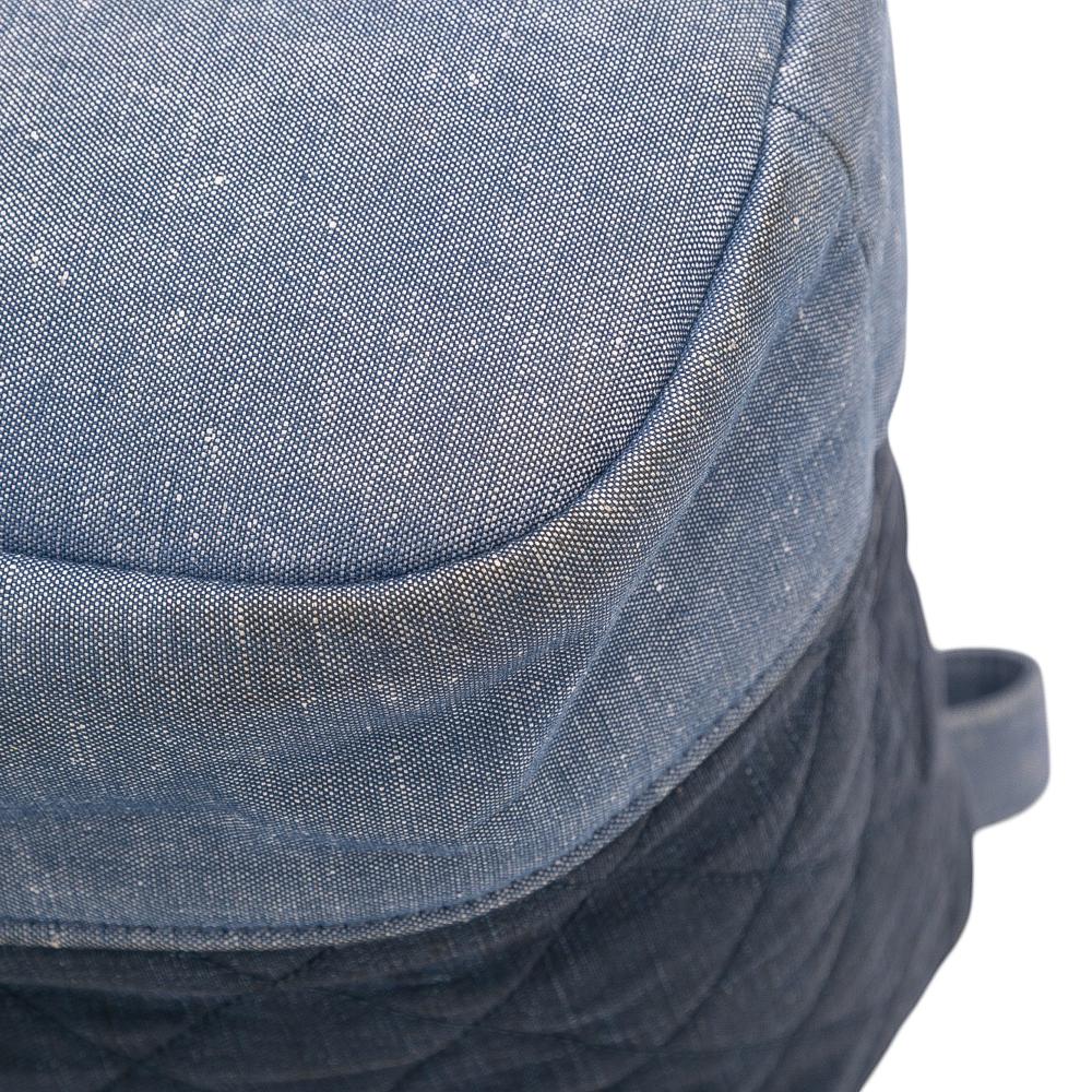 Chanel B Chanel Blue Denim Denim Fabric Quilted Medallion Backpack Italy