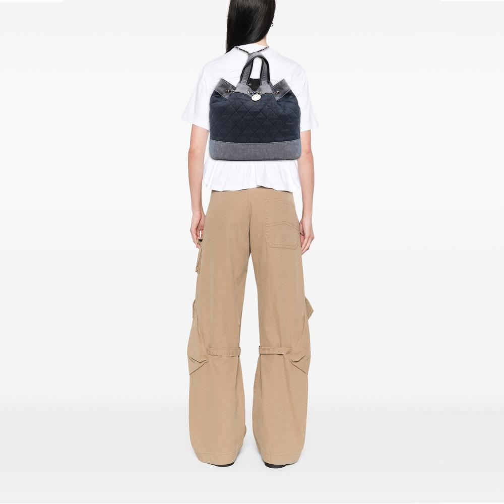 Chanel B Chanel Blue Denim Denim Fabric Quilted Medallion Backpack Italy