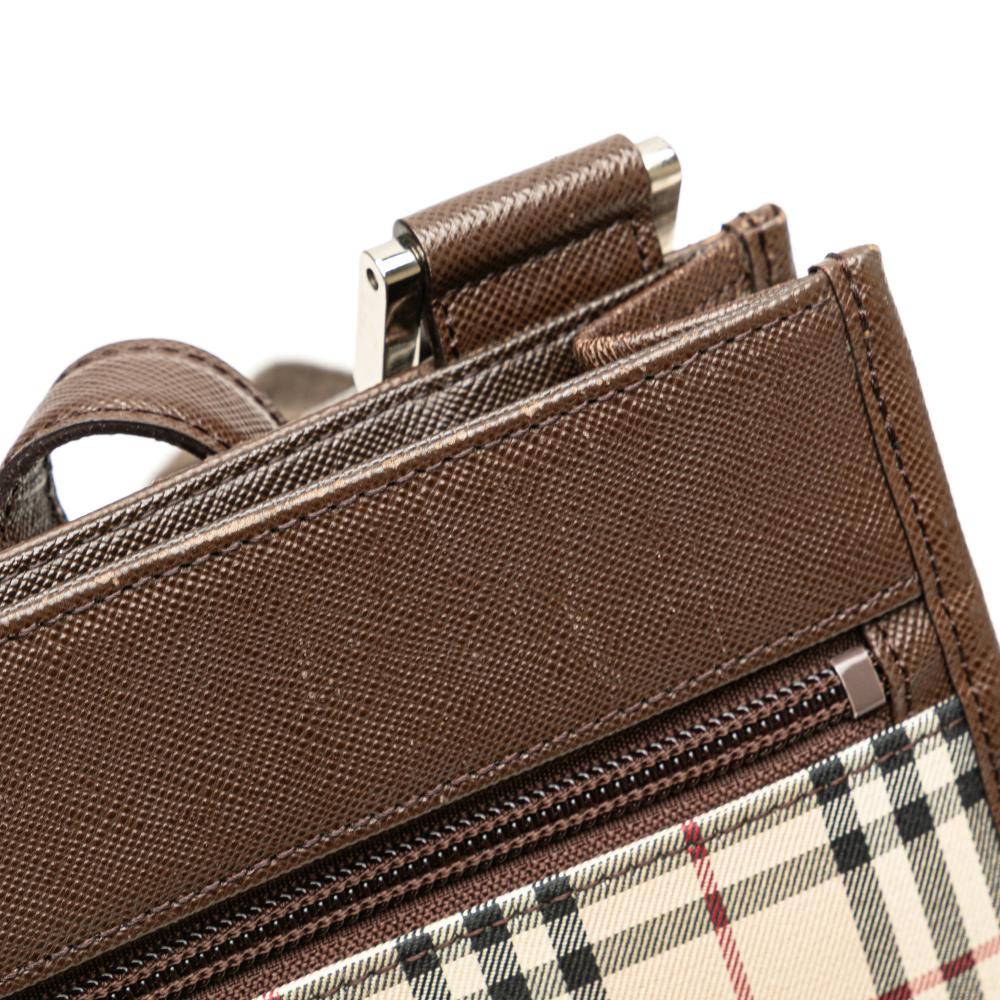 Burberry B Burberry Brown Beige Canvas Fabric House Check Crossbody United Kingdom