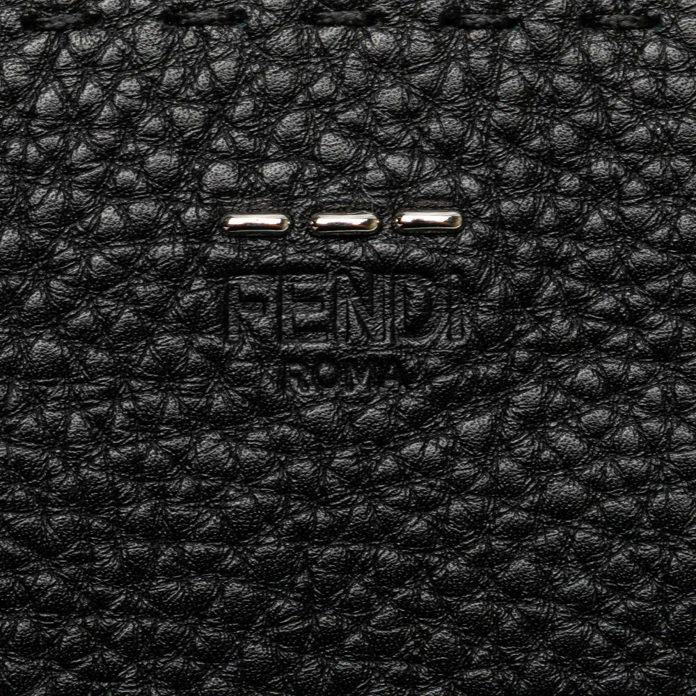 Fendi AB Fendi Black Calf Leather Selleria Clutch Italy