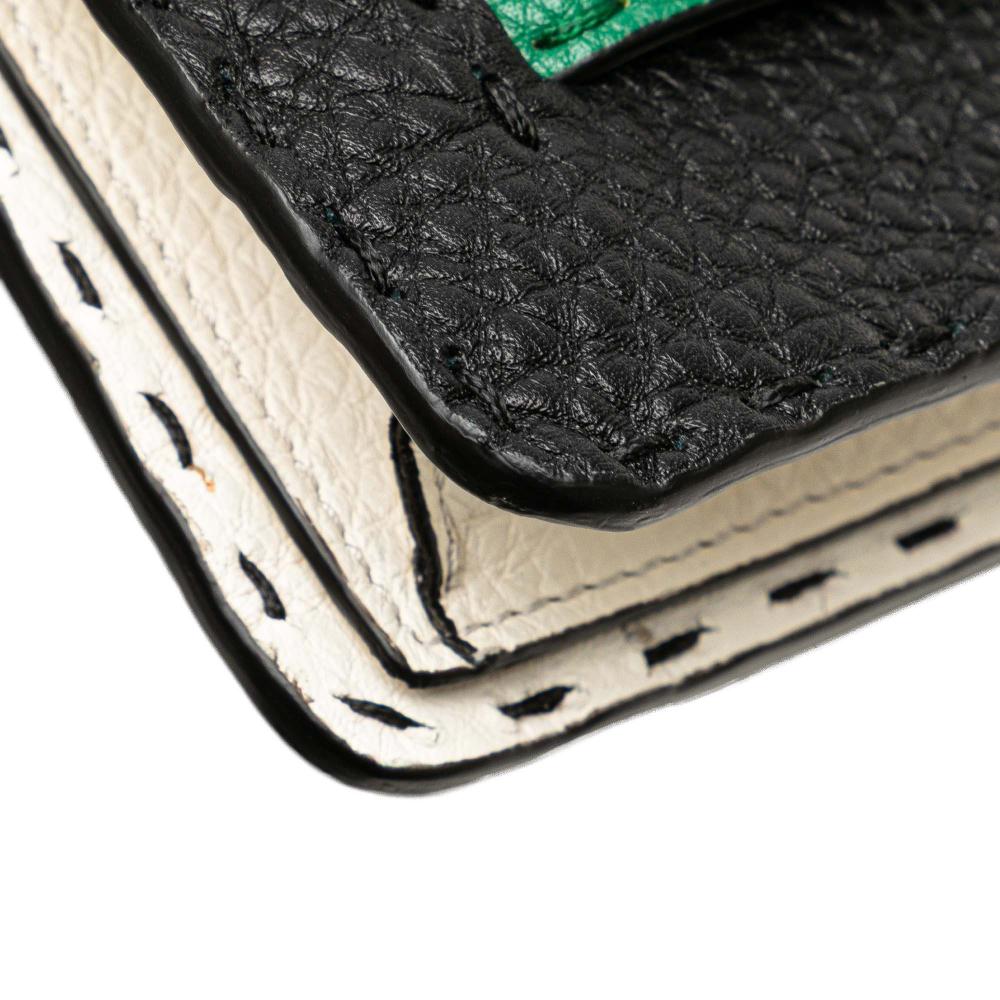 Fendi AB Fendi Black Calf Leather Selleria Clutch Italy