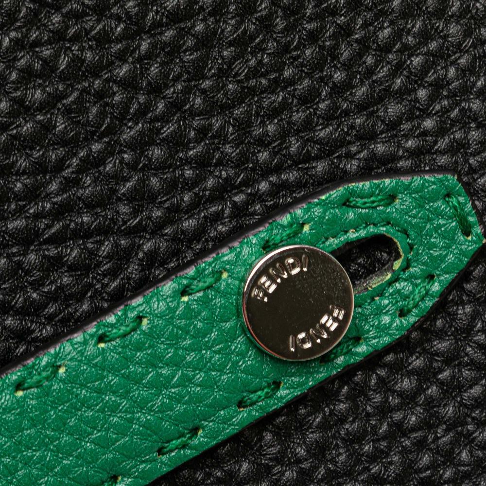 Fendi AB Fendi Black Calf Leather Selleria Clutch Italy