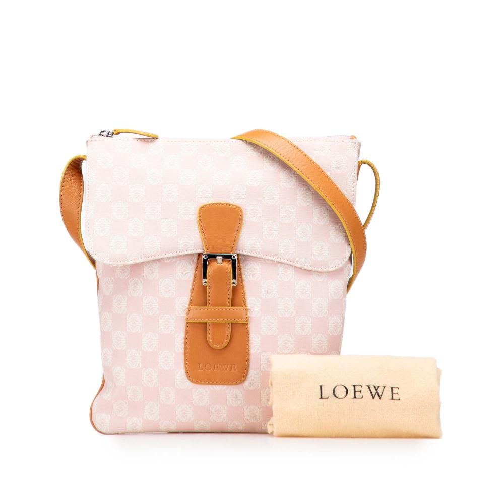 Loewe B LOEWE Pink Light Pink Canvas Fabric Anagram Crossbody Spain