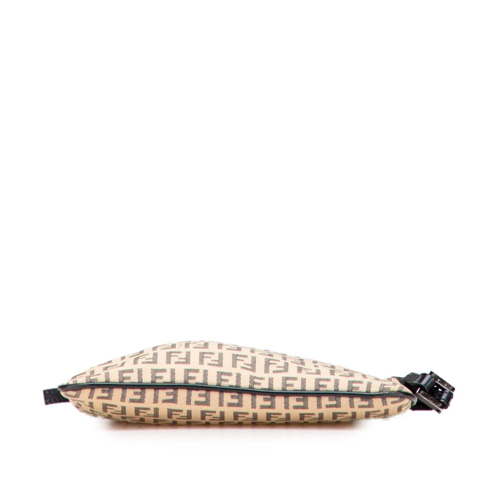 Fendi B Fendi Brown Beige Canvas Fabric Zucchino Crossbody Italy