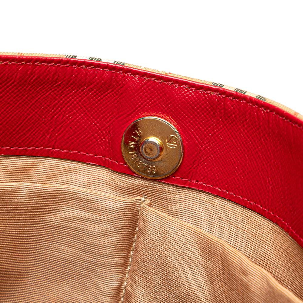 Burberry B Burberry Brown Beige with Red Canvas Fabric Haymarket Check Tote United Kingdom