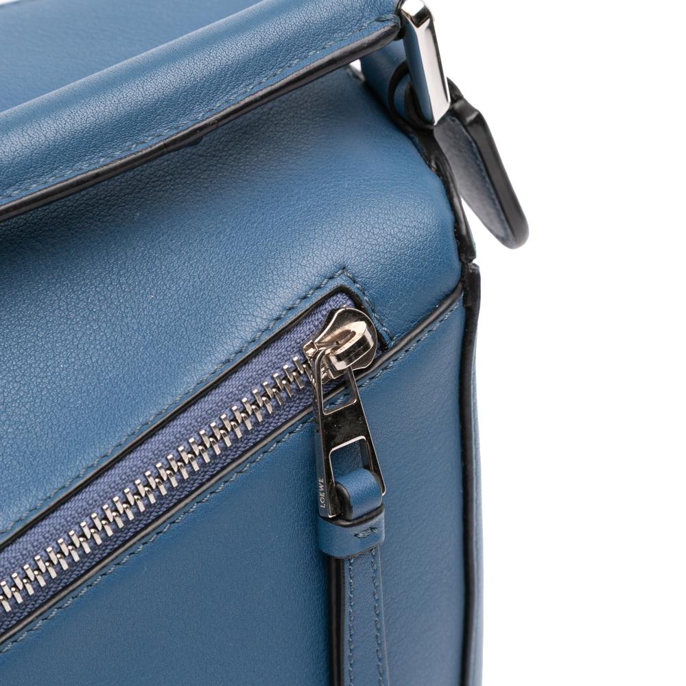 Loewe AB LOEWE Blue Calf Leather Medium Tricolor skin Puzzle Satchel Spain