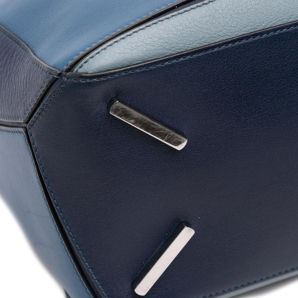 Loewe AB LOEWE Blue Calf Leather Medium Tricolor skin Puzzle Satchel Spain