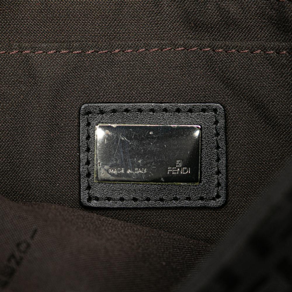 Fendi B Fendi Brown Dark Brown Canvas Fabric Zucchino Crossbody Italy