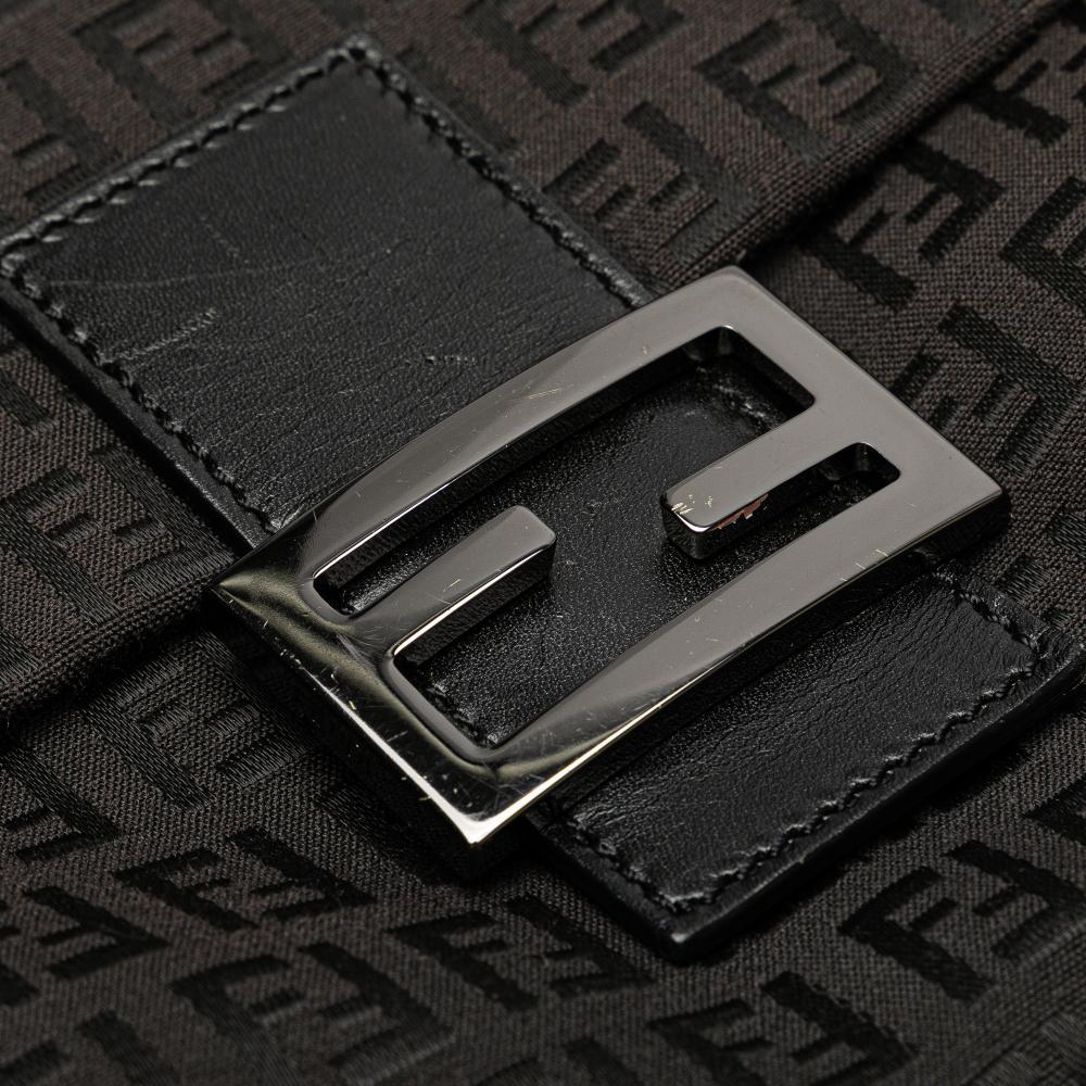 Fendi B Fendi Brown Dark Brown Canvas Fabric Zucchino Crossbody Italy