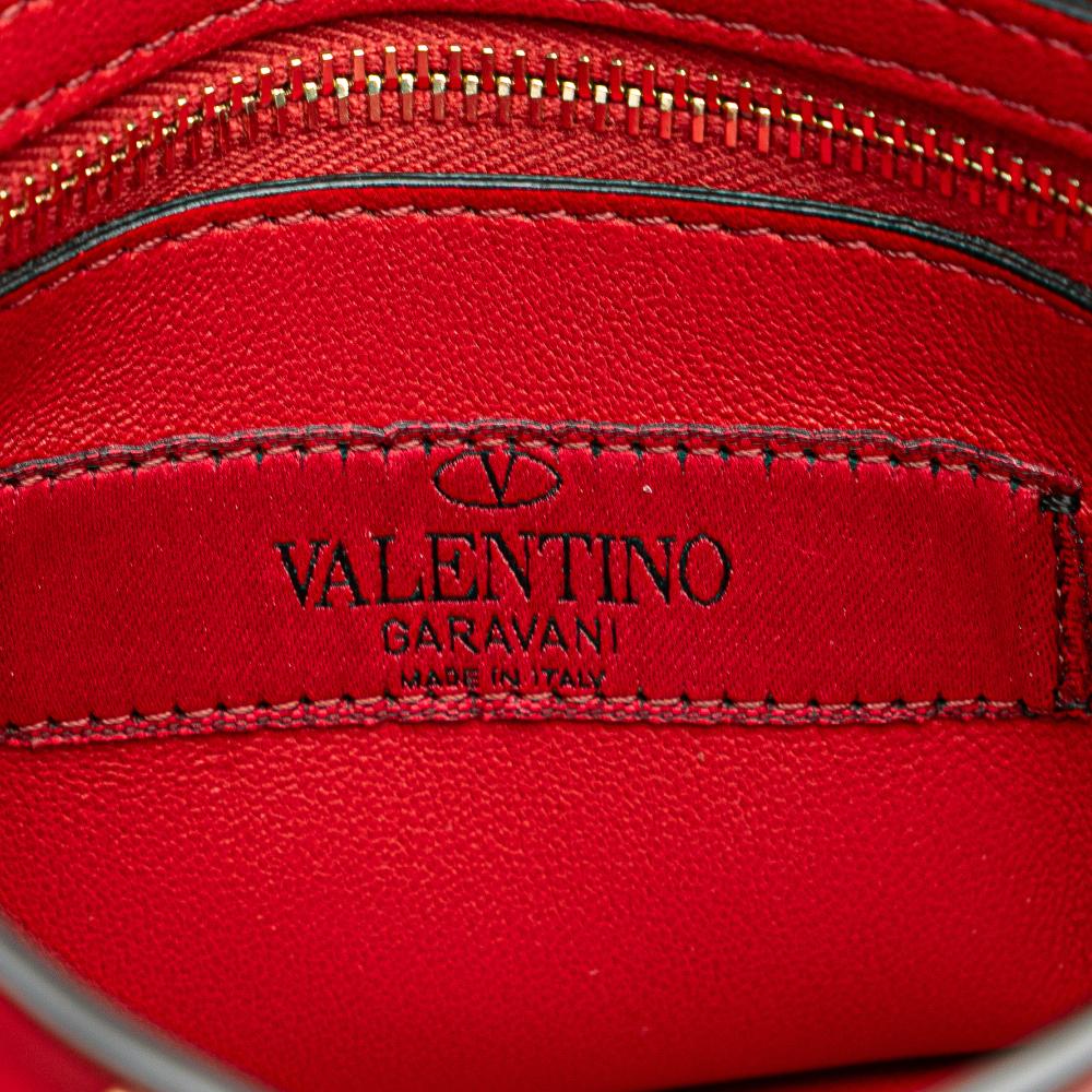 Valentino B Valentino Red Nappa Leather Leather Nappa Rockstud Spike Vertical Satchel Italy