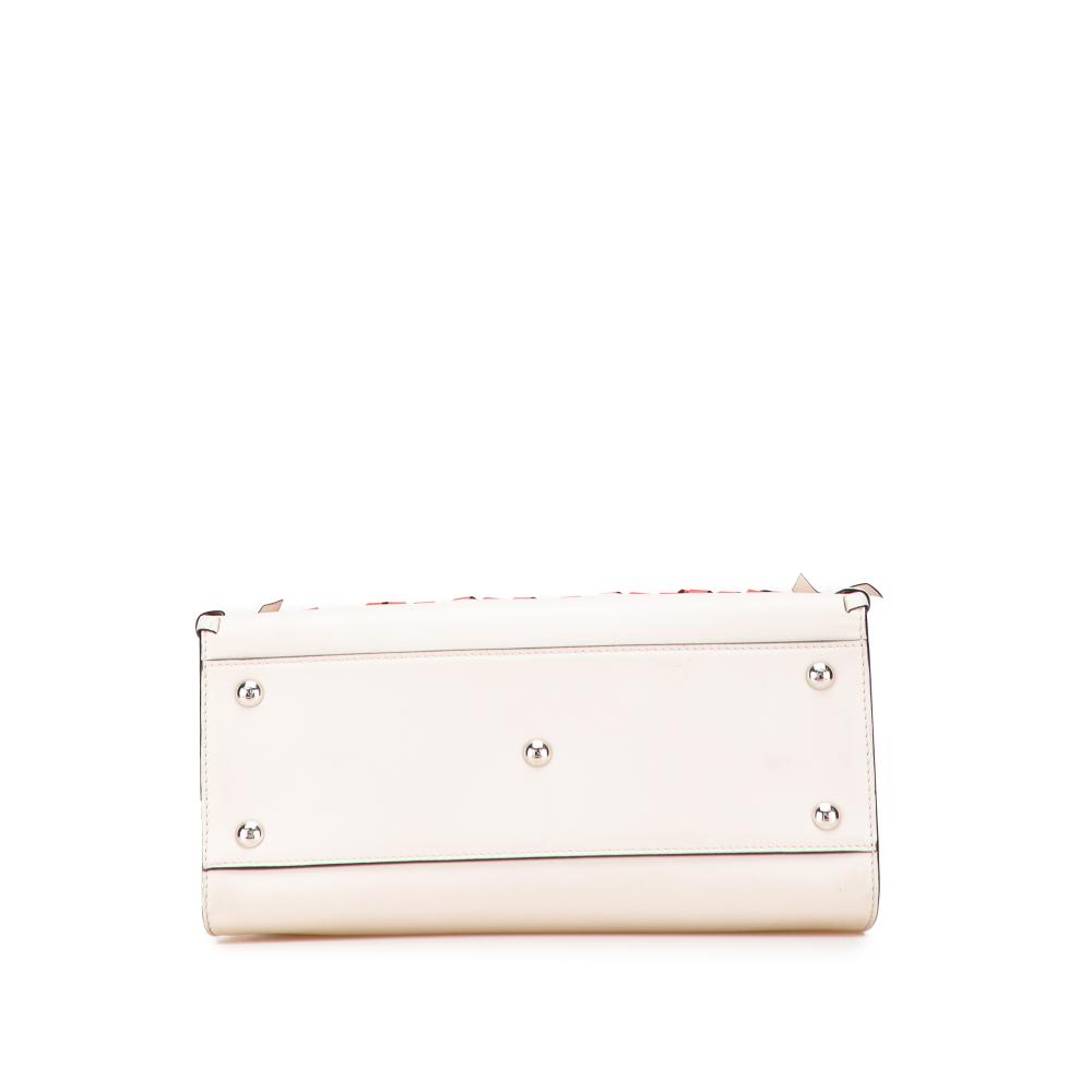 Fendi B Fendi Brown Light Beige Calf Leather Small Bicolor skin Whipstitch Runway Satchel Italy