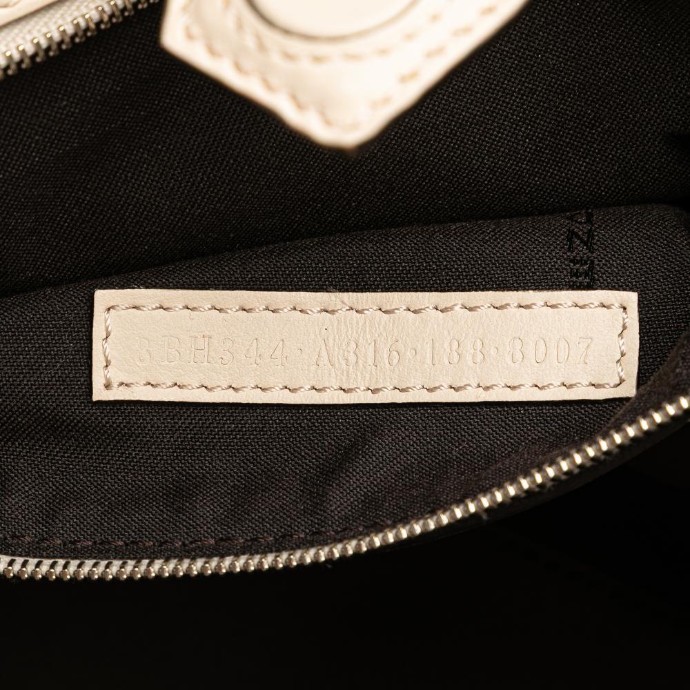 Fendi B Fendi Brown Light Beige Calf Leather Small Bicolor skin Whipstitch Runway Satchel Italy