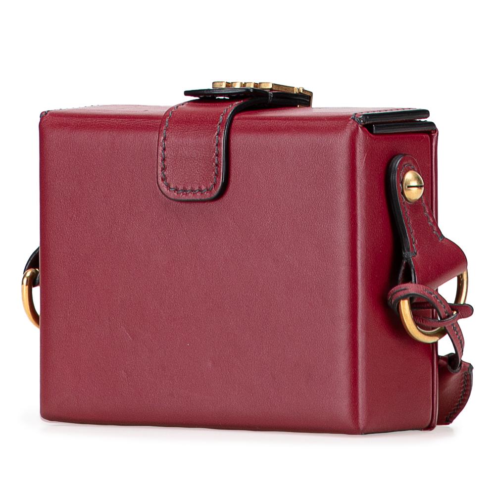 Christian Dior B Dior Red Lambskin Leather Leather Lambskin Dioraddict Lockbox Crossbody Italy