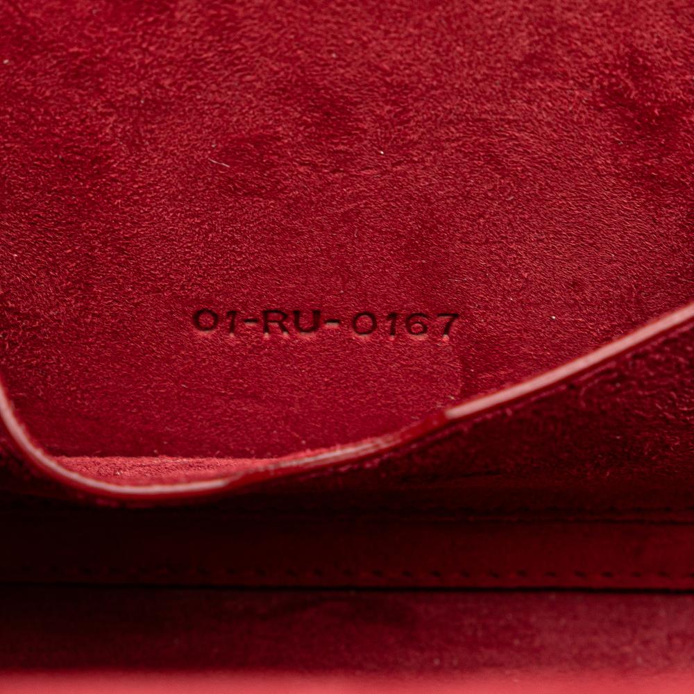 Christian Dior B Dior Red Lambskin Leather Leather Lambskin Dioraddict Lockbox Crossbody Italy