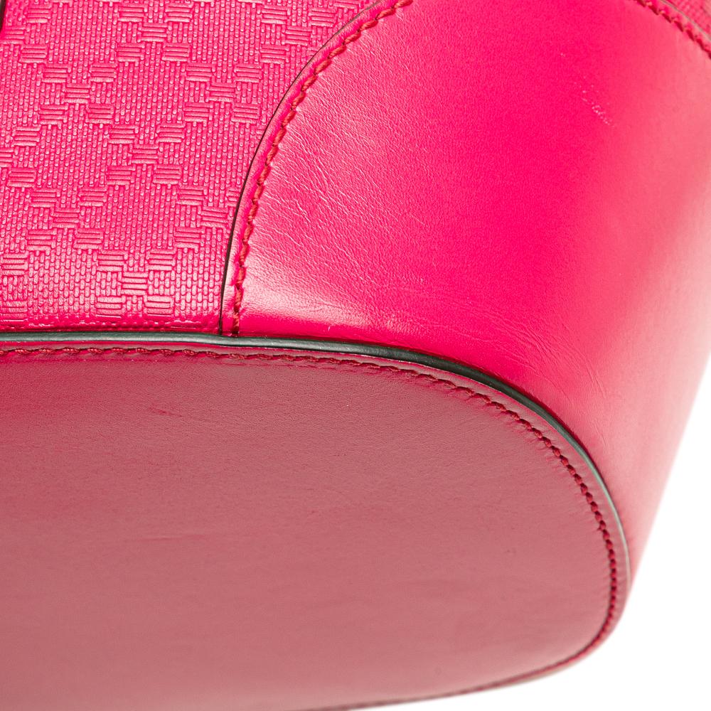 Gucci B Gucci Pink Hot Pink Calf Leather Diamante Bright Bucket Bag Italy