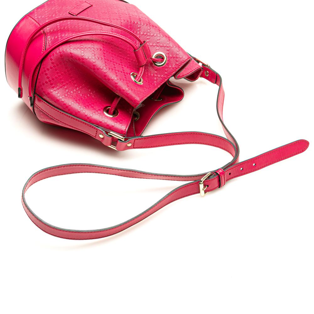 Gucci B Gucci Pink Hot Pink Calf Leather Diamante Bright Bucket Bag Italy