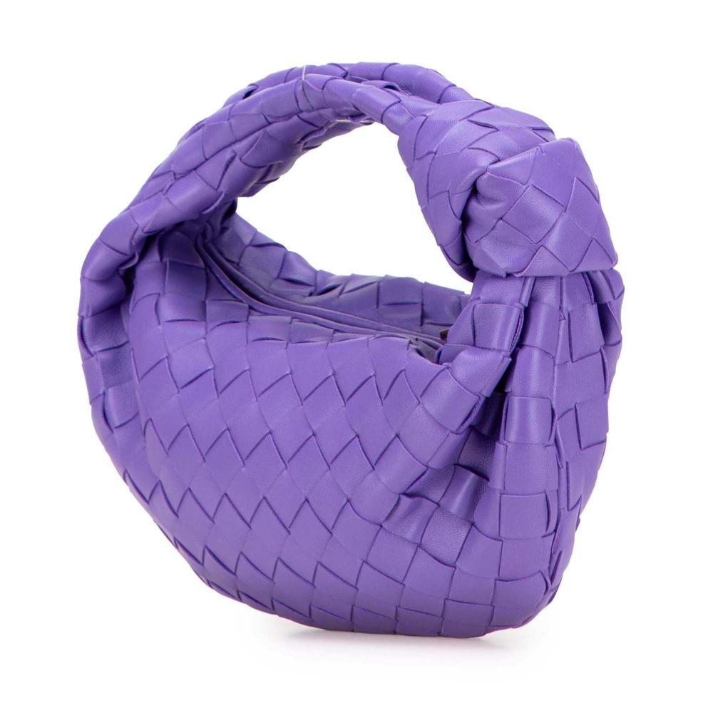 Bottega Veneta AB Bottega Veneta Purple Dark Purple Nappa Leather Leather Mini Nappa Intrecciato Jodie Italy