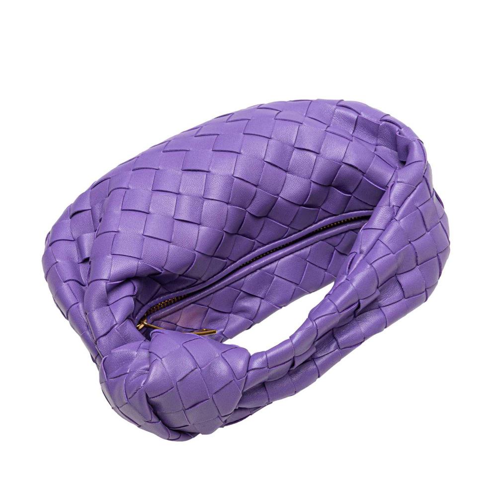 Bottega Veneta AB Bottega Veneta Purple Dark Purple Nappa Leather Leather Mini Nappa Intrecciato Jodie Italy