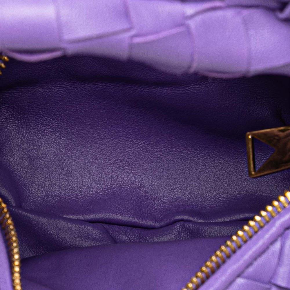 Bottega Veneta AB Bottega Veneta Purple Dark Purple Nappa Leather Leather Mini Nappa Intrecciato Jodie Italy