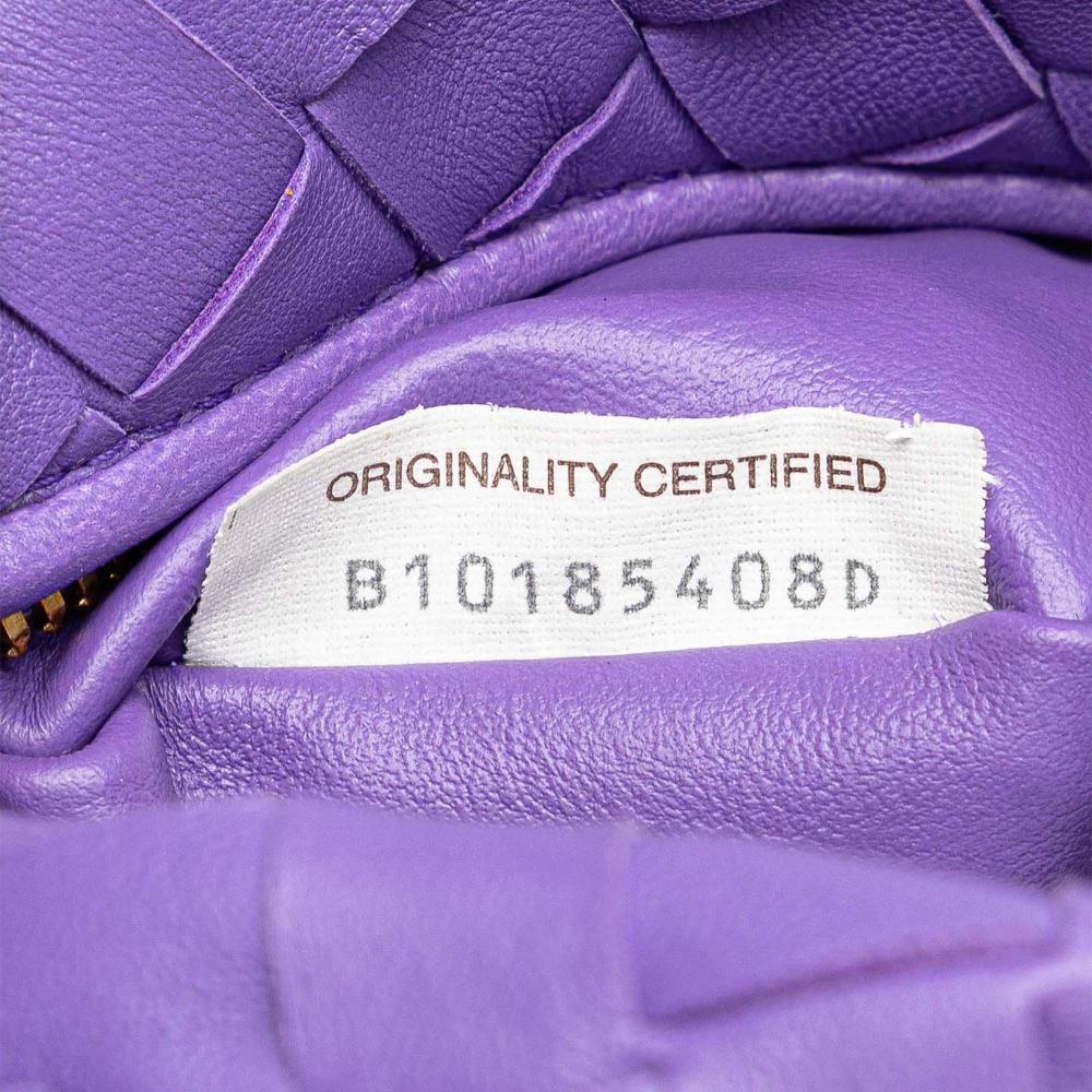 Bottega Veneta AB Bottega Veneta Purple Dark Purple Nappa Leather Leather Mini Nappa Intrecciato Jodie Italy