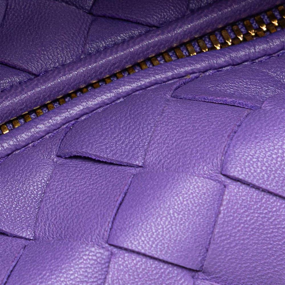 Bottega Veneta AB Bottega Veneta Purple Dark Purple Nappa Leather Leather Mini Nappa Intrecciato Jodie Italy