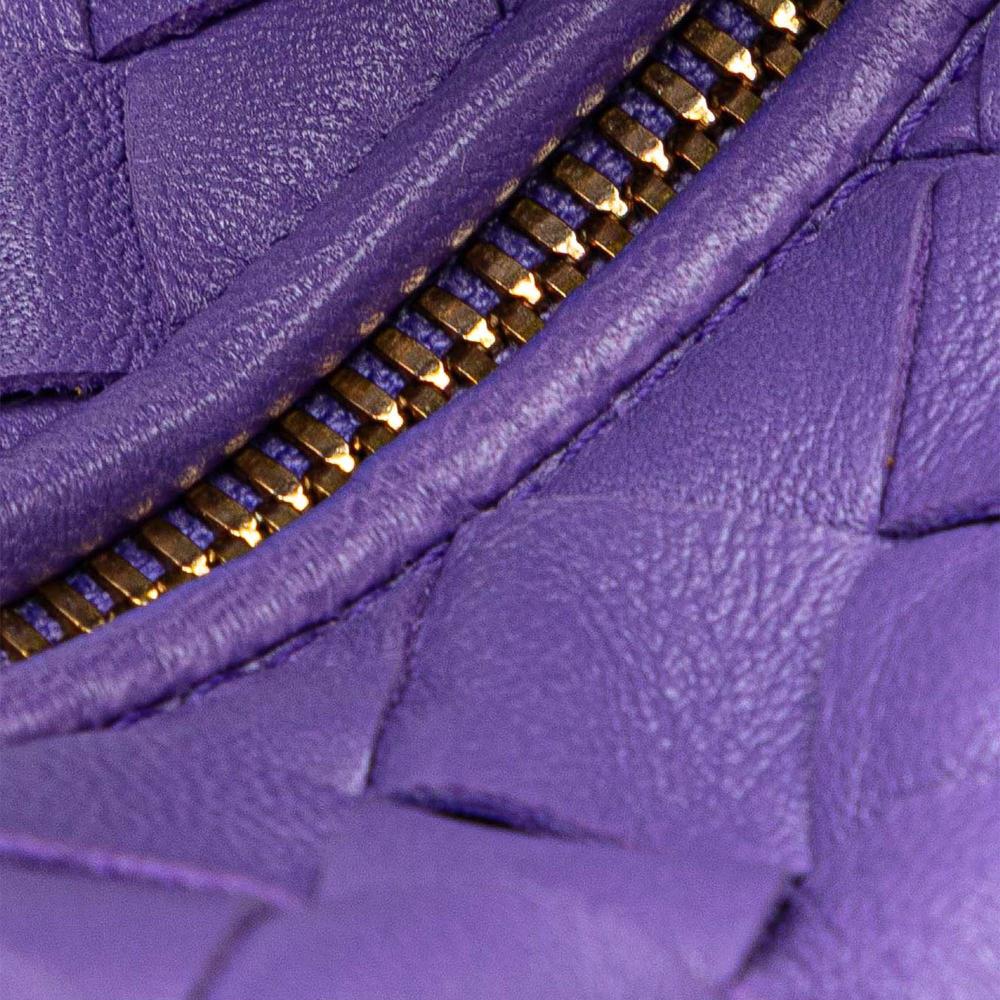 Bottega Veneta AB Bottega Veneta Purple Dark Purple Nappa Leather Leather Mini Nappa Intrecciato Jodie Italy