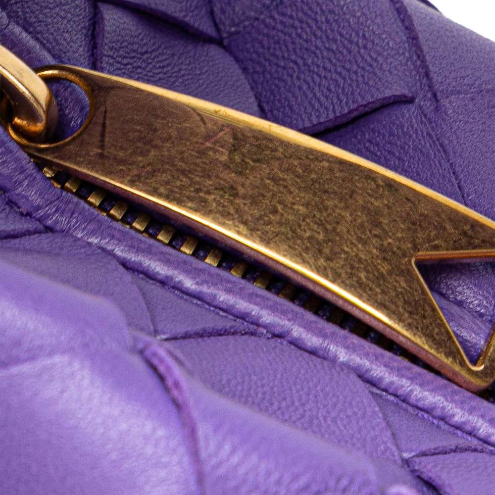 Bottega Veneta AB Bottega Veneta Purple Dark Purple Nappa Leather Leather Mini Nappa Intrecciato Jodie Italy