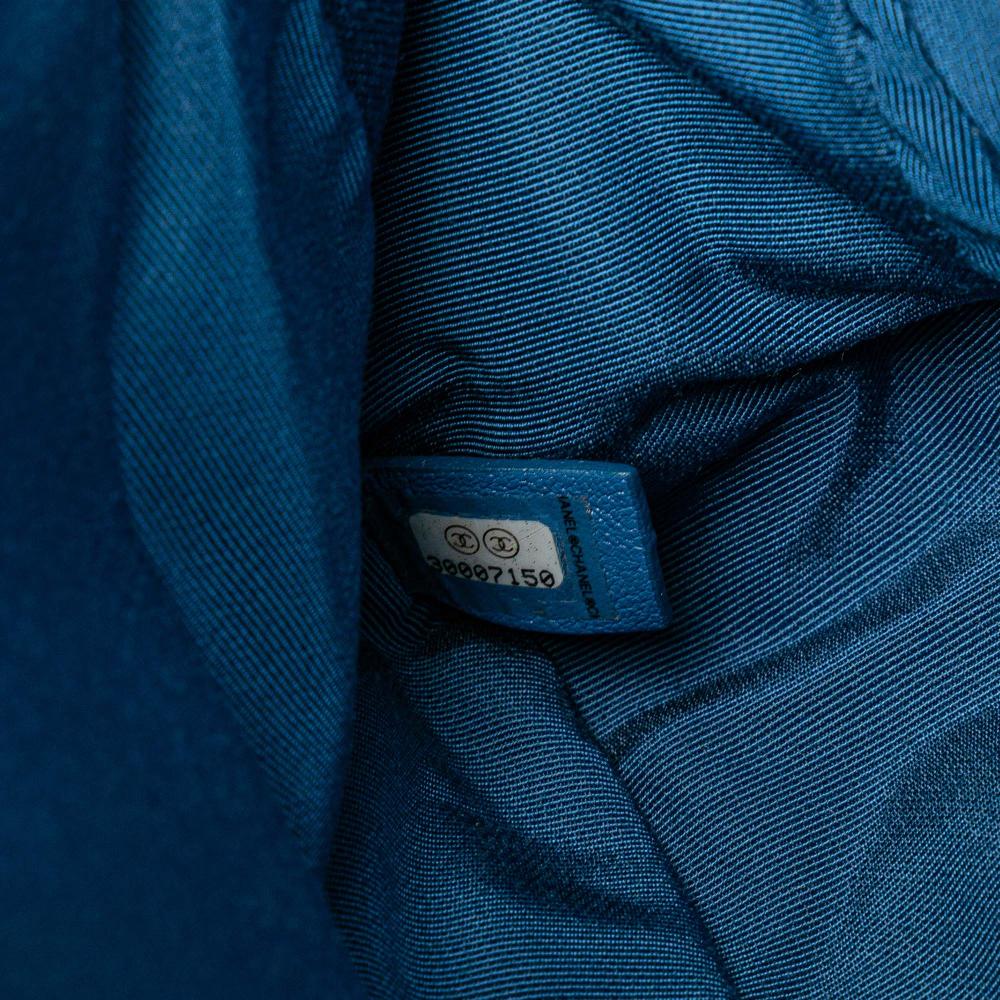 Chanel B Chanel Blue Lambskin Leather Leather Large Lambskin 19 Flap Italy